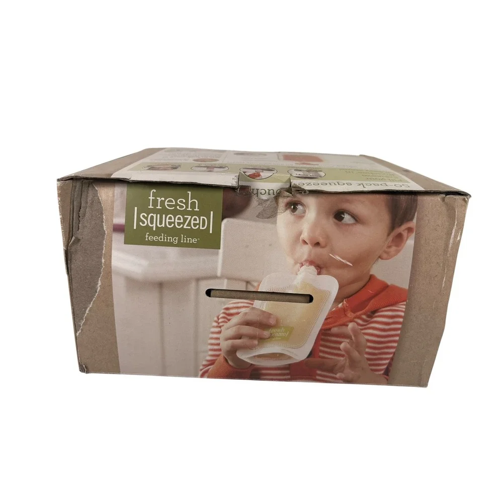 Infantino Squeeze Pouches Baby 50ct Clear New Damaged Box 4oz BPA Free Puree